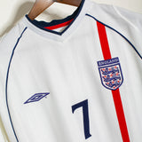 England 2002 Beckham Long Sleeve Home Kit (M)