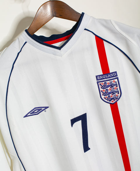 England 2002 Beckham Long Sleeve Home Kit (M)