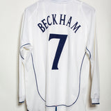 England 2002 Beckham Long Sleeve Home Kit (M)
