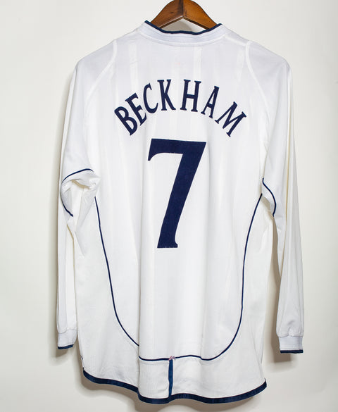 England 2002 Beckham Long Sleeve Home Kit (M)