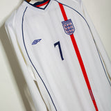 England 2002 Beckham Long Sleeve Home Kit (M)