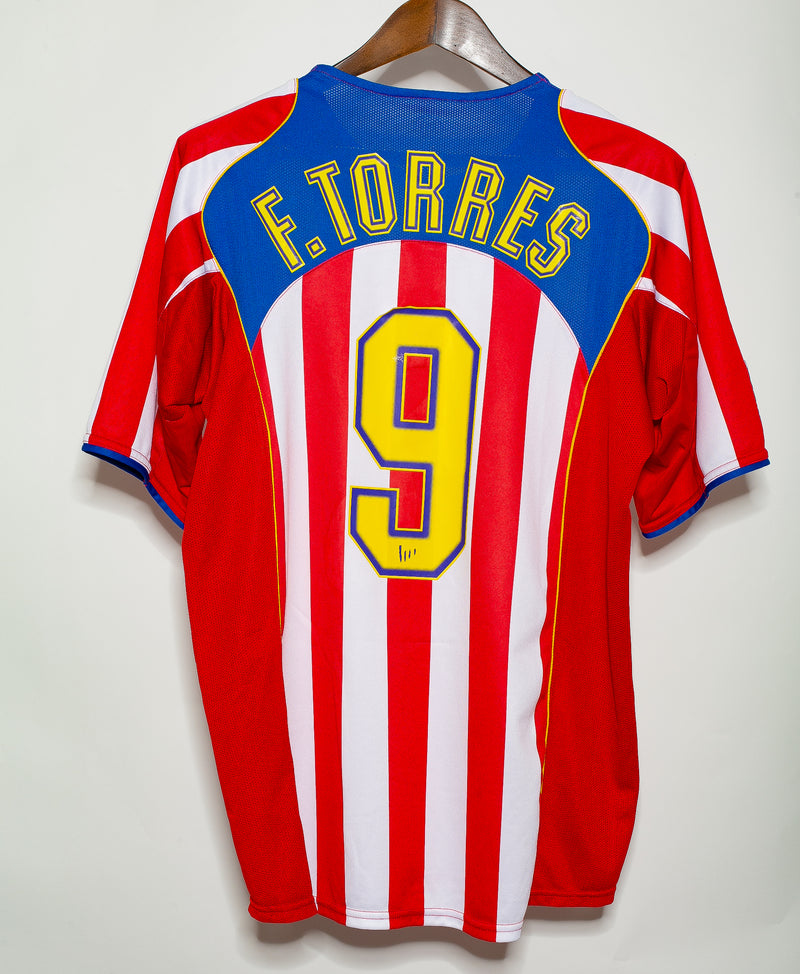 ATLETICO MADRID 2004-05 TORRES HOME KIT ( L )