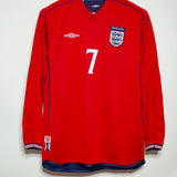 England 2002 Beckham Long Sleeve Reversible Away Kit (M) SOLD IN STORE