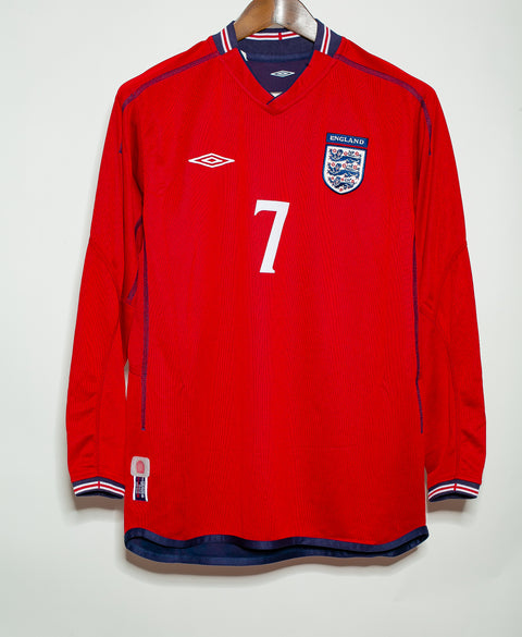 England 2002 Beckham Long Sleeve Reversible Away Kit (M) SOLD IN STORE