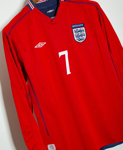 England 2002 Beckham Long Sleeve Reversible Away Kit (M) SOLD IN STORE