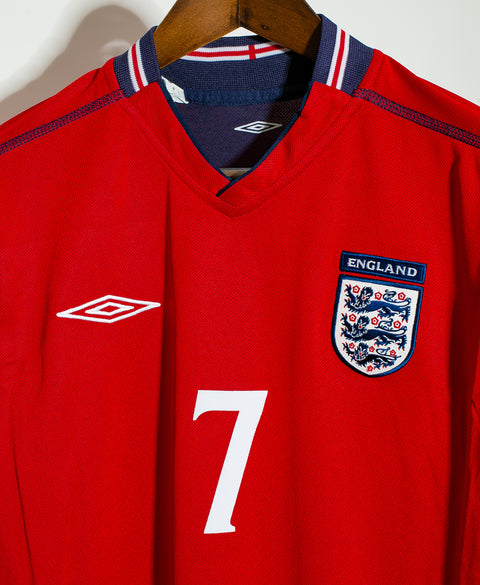 England 2002 Beckham Long Sleeve Reversible Away Kit (M) SOLD IN STORE