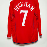 England 2002 Beckham Long Sleeve Reversible Away Kit (M) SOLD IN STORE
