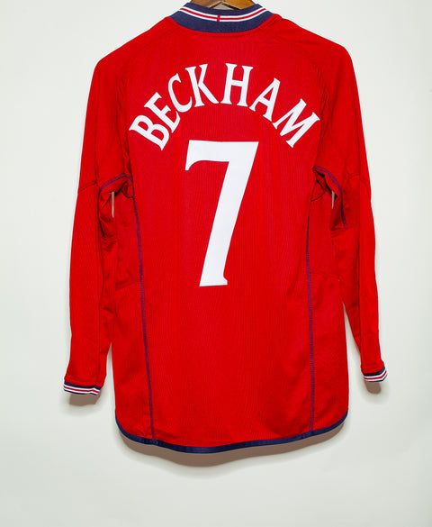 England 2002 Beckham Long Sleeve Reversible Away Kit (M) SOLD IN STORE