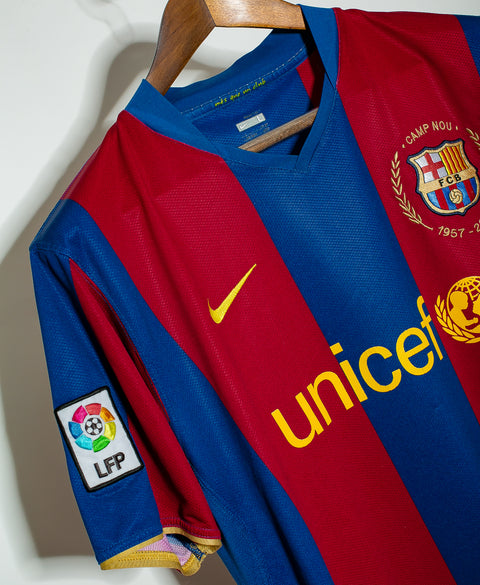 Barcelona 2007-08 Ronaldinho Home Kit (L)