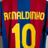 Barcelona 2007-08 Ronaldinho Home Kit (L)