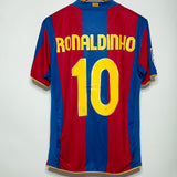 Barcelona 2007-08 Ronaldinho Home Kit (L)
