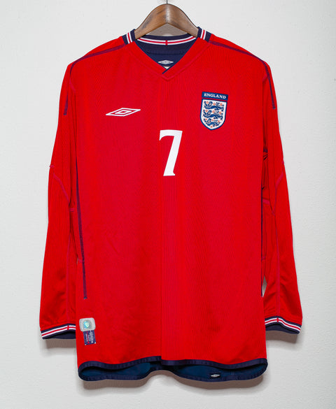 England 2002 Beckham Away Sleeve Home Kit (L)