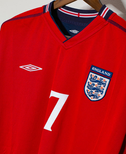 England 2002 Beckham Away Sleeve Home Kit (L)