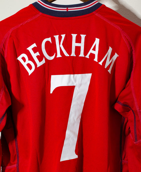 England 2002 Beckham Away Sleeve Home Kit (L)