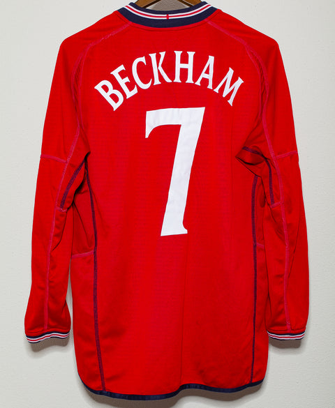 England 2002 Beckham Away Sleeve Home Kit (L)