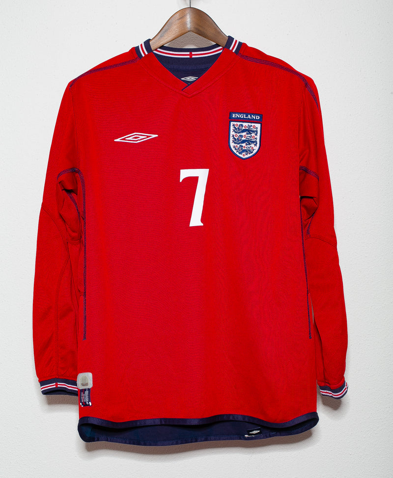 England 2002 Beckham Long Sleeve Away Kit (M)