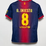Barcelona 2012-13 Iniesta Home Kit (YXL)