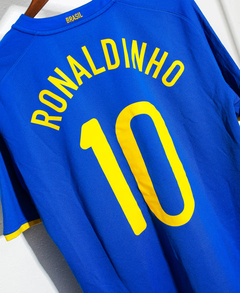 2008 Brazil Away #10 Ronaldinho ( XL )