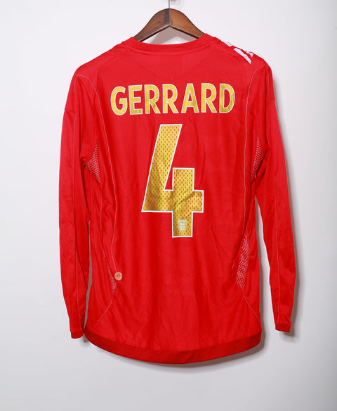 2006 Enlgand Away Kit Long Sleeve Gerrard #4 ( M )