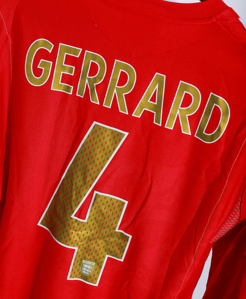 2006 Enlgand Away Kit Long Sleeve Gerrard #4 ( M )