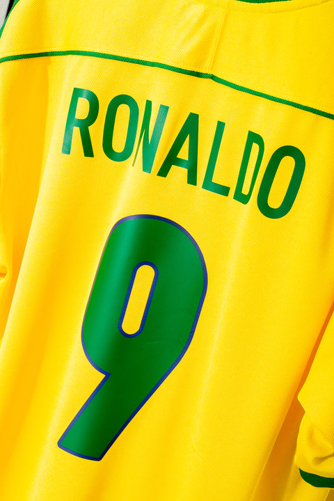 1998 Brazil Home Kit #9 Ronaldo ( L )