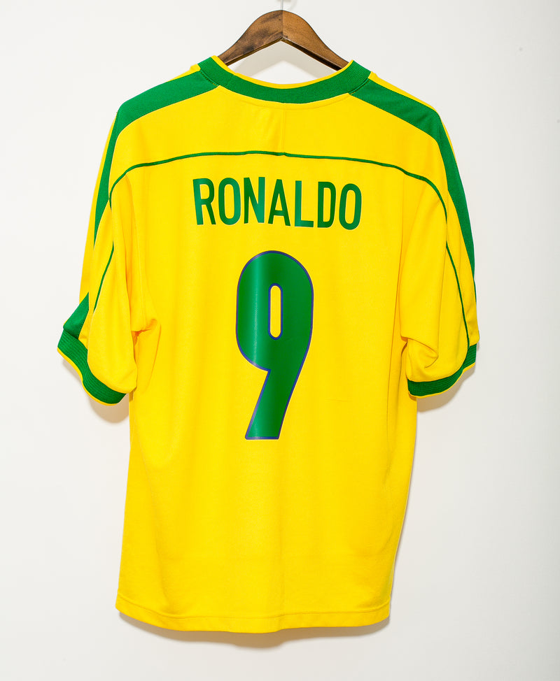 1998 Brazil Home Kit #9 Ronaldo ( L )